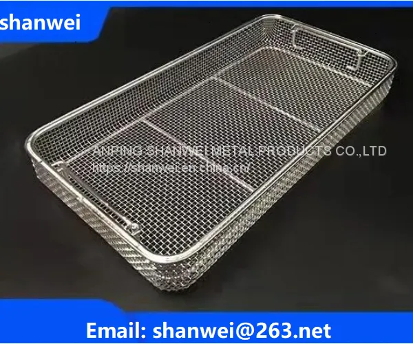 Sterilizing Trays Micro Instruments Tray With Drop Handle Wire Mesh Trays Perforated Baskets photo-3