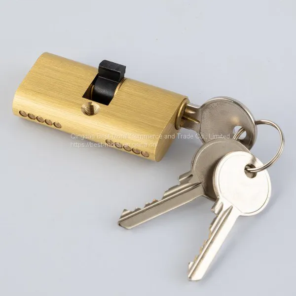 Anti-theft Rust-proof Gold Color Oval Shaped Double Open Brass Lock Cylinder photo-2