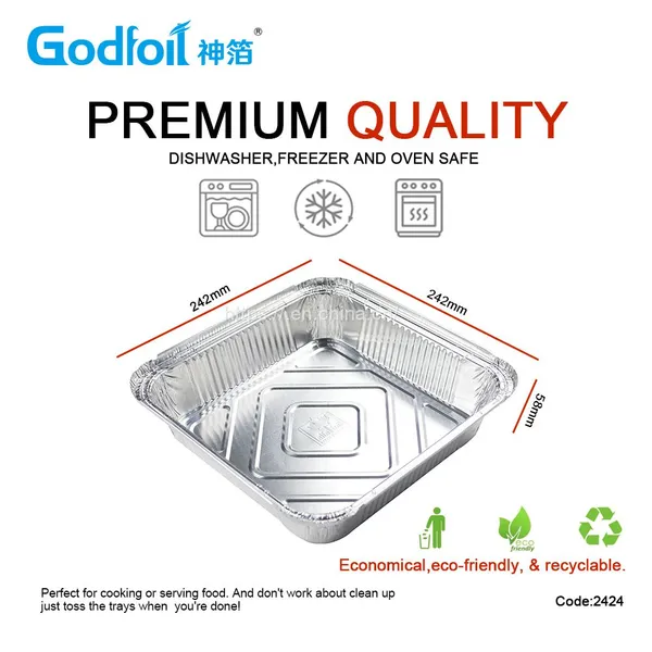 Rectanglar Aluminum Foil Container Wrinkle Wall Container