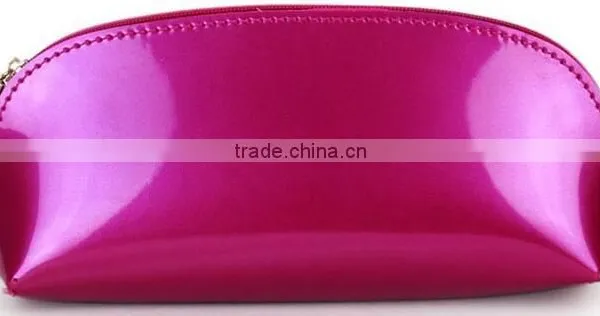 High Quality Makeup Bag With Custom Logo,professional Artist Leather Cosmetic Bag,OEM Leather Plain Purple Toiletry Makeup Bag photo-2
