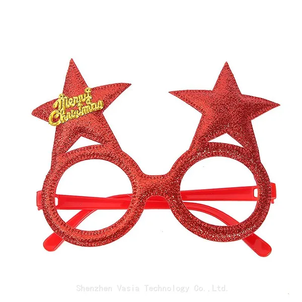 8Pcs Christmas Glasses Glitter Holiday Frames With 18 Designs for Party Accessories photo-4
