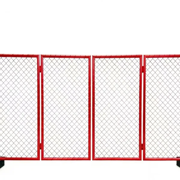 6x12 Valla de malla temporal de malla de cadena para granjas estadounidenses, valla de seguridad movable, tubos de acero horizontales, alambre galvanizado a caliente