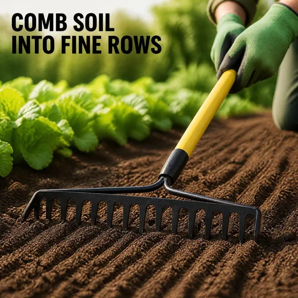 Landscaping Rake 14 Tine Bow Design For Flower Bed Garden Soil Raking Compost Spreading Lawn Edge Maintenance Toolnd photo-4