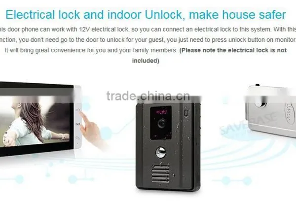 7" Wired Video Door Phone Hands-free Intercom Night Vision Camera Color Monitor photo-3