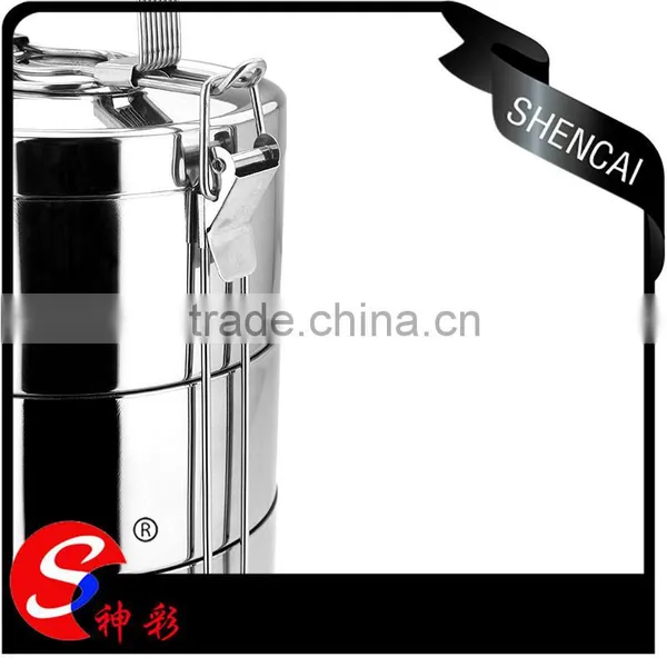 Stainless Steel Color 2 Layers Hot Lunch Box/ Insulated Tiffin Hand Pot/ Food Carrier photo-2