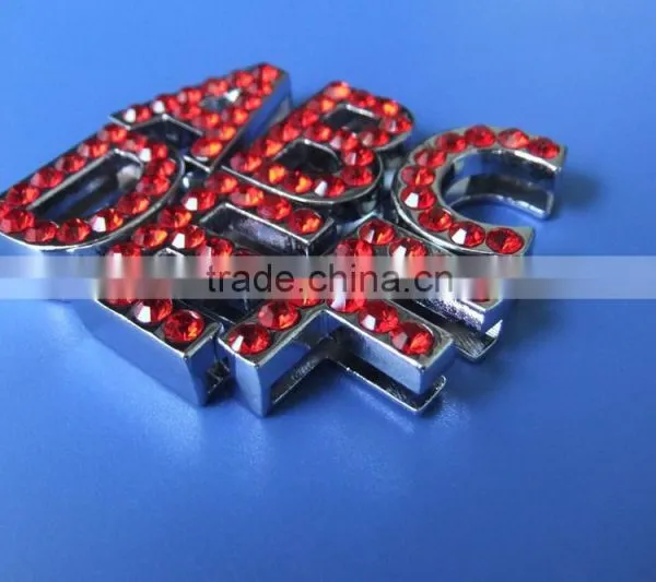 18mm Slide Letters With Red Rhinestones photo-2