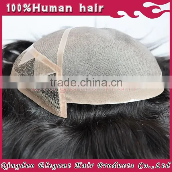 Fine Mono Men's Toupee, PU Toupee Human Hair Natural Toupee photo-5