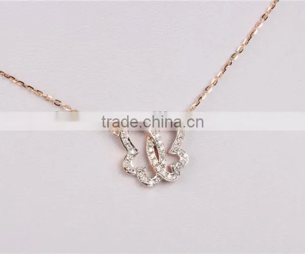 Dubai Jewellry Butterfly Necklace Girl's Silver Sterling Necklace Fashion Jewelry photo-4