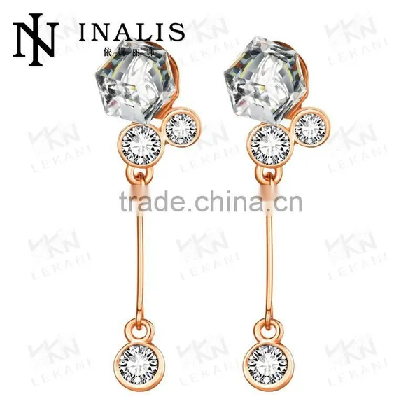 2015 Hot Sale Lekani Sparkling Jewels 18K Gold Plated Earring photo-3