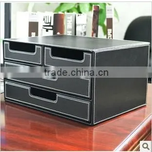 Pu Faux Leather Tidy Tray Pen Pot Desk Orgainser Hot Sell Brush Pot Multifunction PU Leather Pen Desk Organizer photo-2