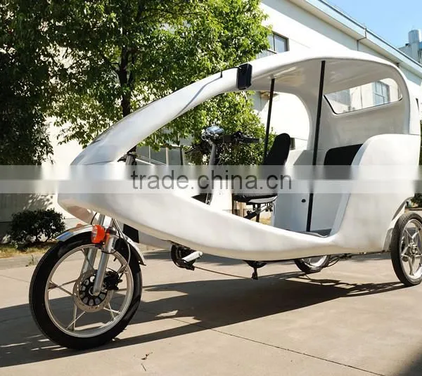 Touring Passenger Tricycle Electric Pedicab Rickshaw in 21 Speed, Velo Taxi