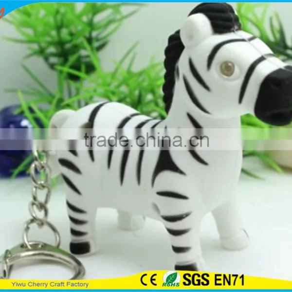 High Quality Novelty Design Animal Assorted Sound Led Keychain photo-5