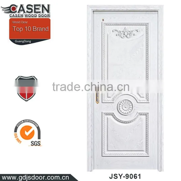 New Fashion Designs 3 Panels French Doors White Painting Interior Wood Bedroom Door photo-6