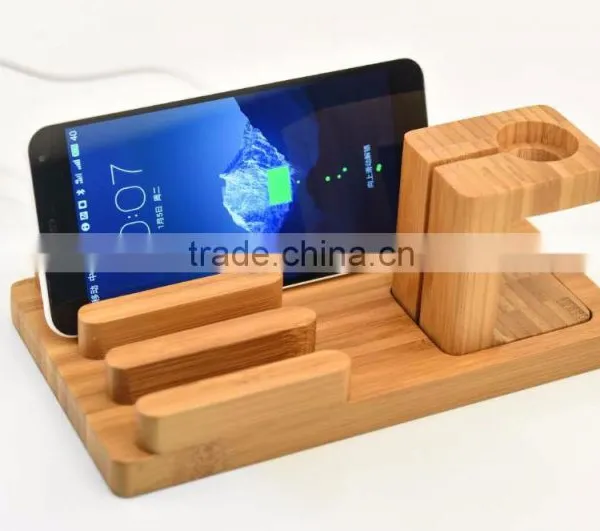 2016 New Arrival Luxury Bamboo Material Stand Holder for Apple Watch Iphone Ipad photo-5