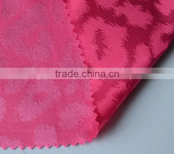 Waterproof Polyester Spandex Woven Jacquard Leopard Stretch Fabric for Shorts photo-3