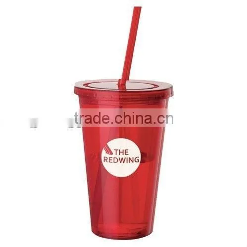 Worldwide Market Eco-friendly Customized Design Reusable for Office Wholesale Fruit Juice Plastic Water Tumbler With Straw photo-3