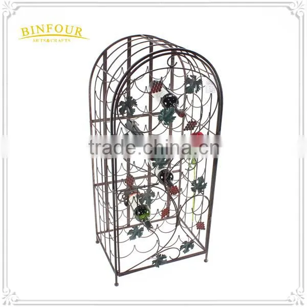 Fancy Unique Metal Wine Bottle Holder Decorative Wall Mounted Wine Rack photo-5