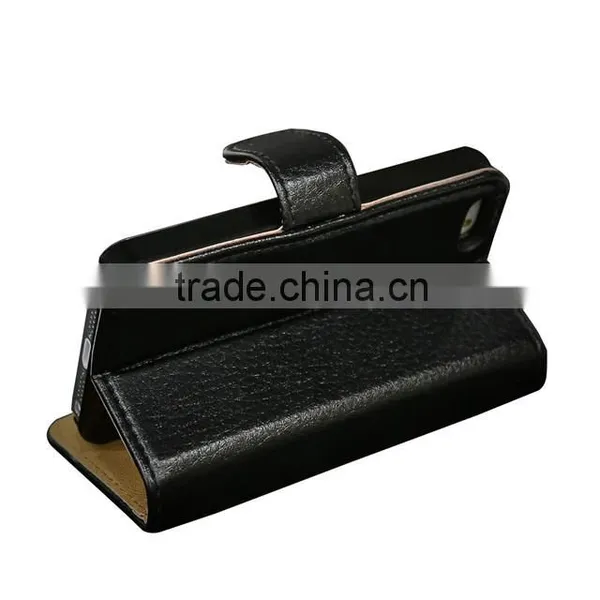 Genuine Real Leather Wallet Stand Mobile Phone Case Cover for Apple IPhone SE photo-5
