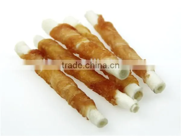 Wholesale Natural Dry Fish Skin and White Biscuit Wraps Pet Dog Snack photo-4