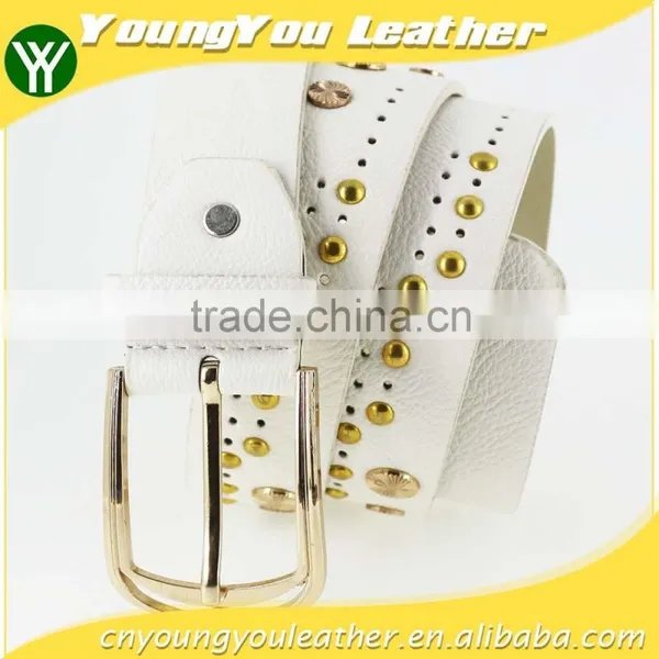2015 Women's Fashion Studded Beads Belt With Shiny Gold Beads in Yiwu