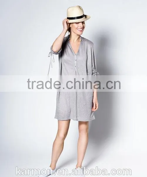 Light Grey Linen Dress Cute Dress Mini Dress photo-2