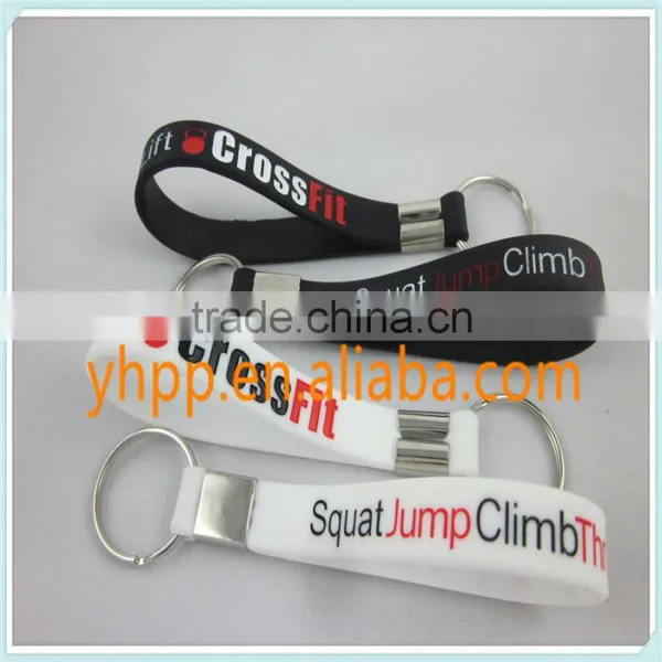 Custom Squat Jump Climb Throw Lift CrossFit Cross Fit Silicone Wristband Key Tag Holder photo-3