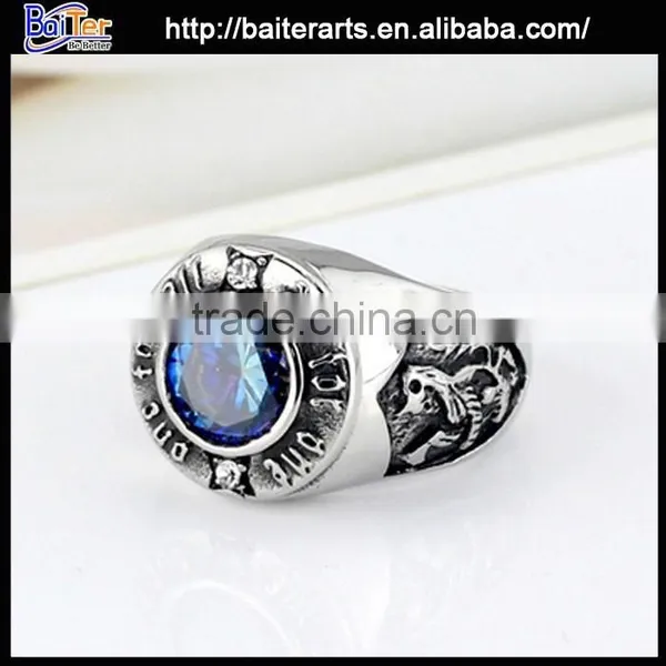 Vintage Men's Titanium Engagement Ring,316L Stainless Steel Engagement Ring photo-5