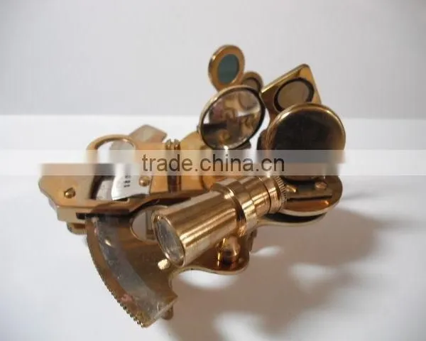 VINTAGE Pirate Brass Nautical Sextant- Buy Brass Nautical Sextant With Box 1029 photo-5