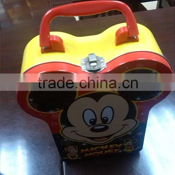 200x174x70mm Mick Mouse Shape Handle Tin Box