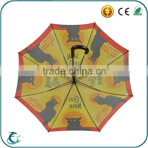 Fashion Heat Transfer Printing Fiberglass Frame Automatic Straight Umbrella photo-2