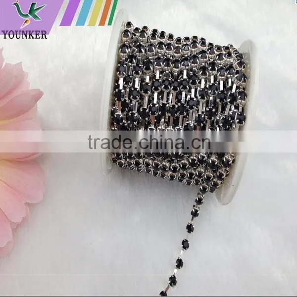 15 FEET 5Yard SS12 3mm Purple Crystal Silver Plated Rhinestone Chain Trims Cup Chain Wedding Garments Decoration YSCHC1027 photo-6