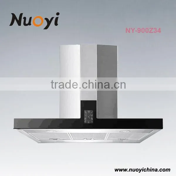 Nuoyi Hot Selling CE Certified Luxury Tempered Glass 90cm Angled Kitchen Chimney Hood photo-5