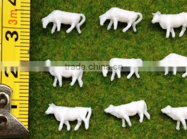 Building Model Cow, Scale Animals for HO Scale, Plastic Building Resin Farm Cow for 1/87 photo-4