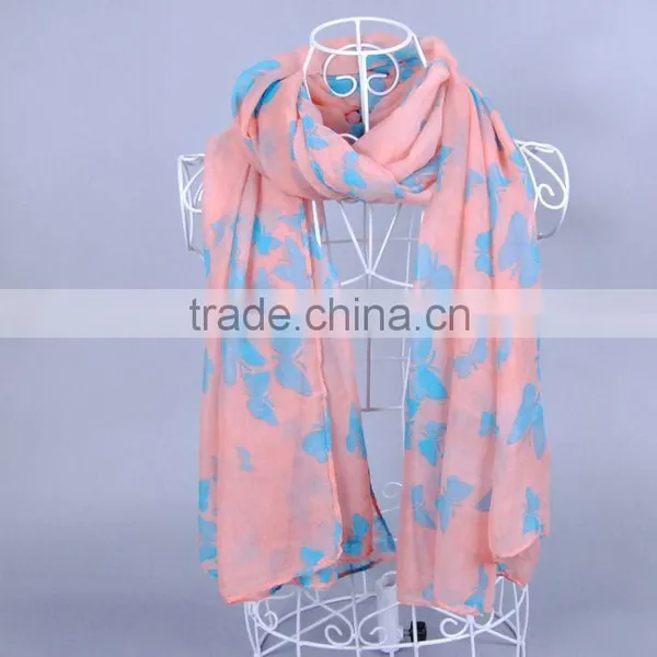 ButterFly Women Scarf Voile Scarves 180*90 Pashmina