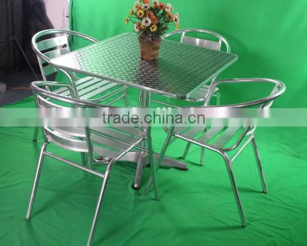 Cheap Restaurant Furniture Cast Aluminum Chair With Stainless Steel Table YC001 YT2 photo-6