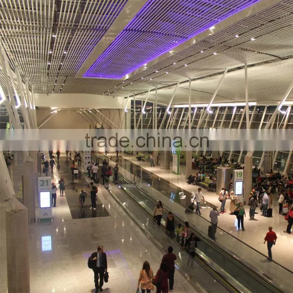 Used In Brasilia International Airport Commercial Suspended Ceiling Aluminum Round Pipe Ceiling photo-5