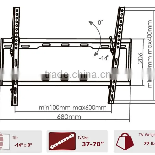 For 23"-42" Remote Controlled Vertically Adjustable Slide Plasma Tv Mount Quality Choice photo-4