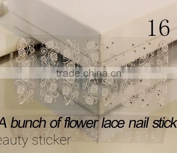 Beauty Art Ultrathin Transparent White Lace Tools Nails Stickers