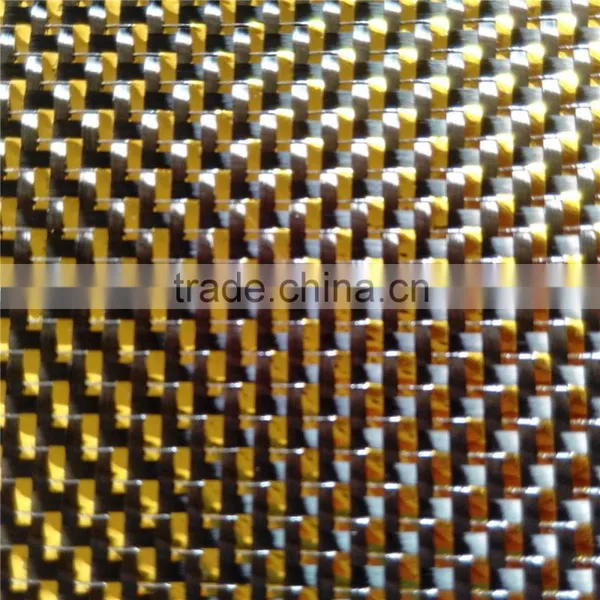 Metallic Carbon Fiber Fabric GOLDEN SILVER for Auto Parts Sport Parts