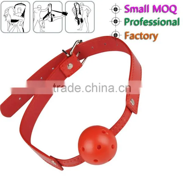 2015 hot sell adjustable leather mouth balls sex jelly ball gag ,