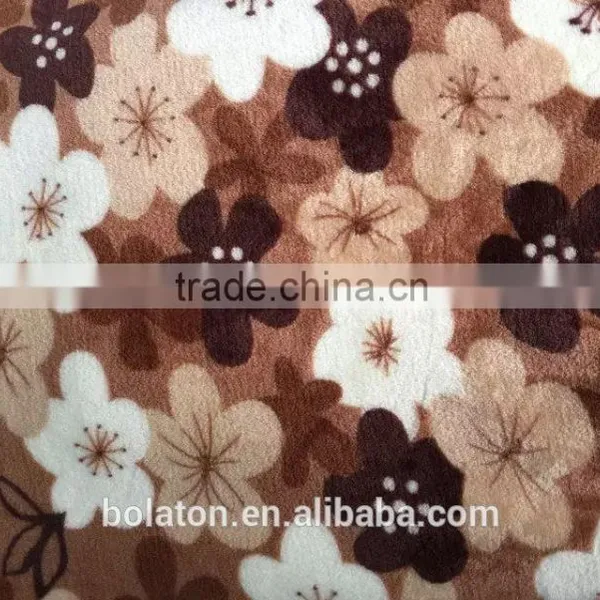 100% Polyester Artificial White Gladiolus Flowers Printed Super Soft Flannel for Carpeting