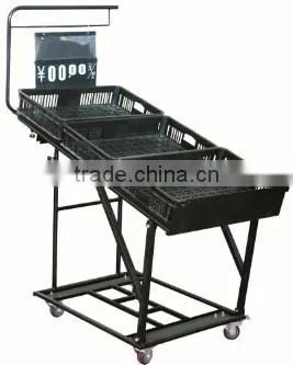 600*400*100mm RH-VFB01 Plastic Hollow Out Basket for Vegetable & Fruit Rack for Sale photo-2