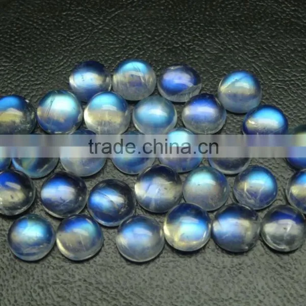 Natural Round Shape Loose Gemstone Rainbow Moonstone, 8mm Rainbow Moonstone Cabs photo-2
