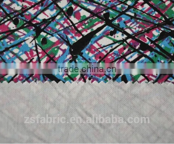 ZHENGSHENG Polyester/Rayon Blend Stretch Printed Fabric With Colourful Pattern For Fashion Garment Shaoxing Fabric