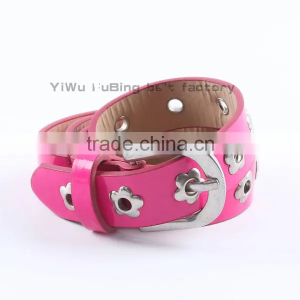 New Style Women Fashion Hollow Flower Carving Needle Buckle pu Belt