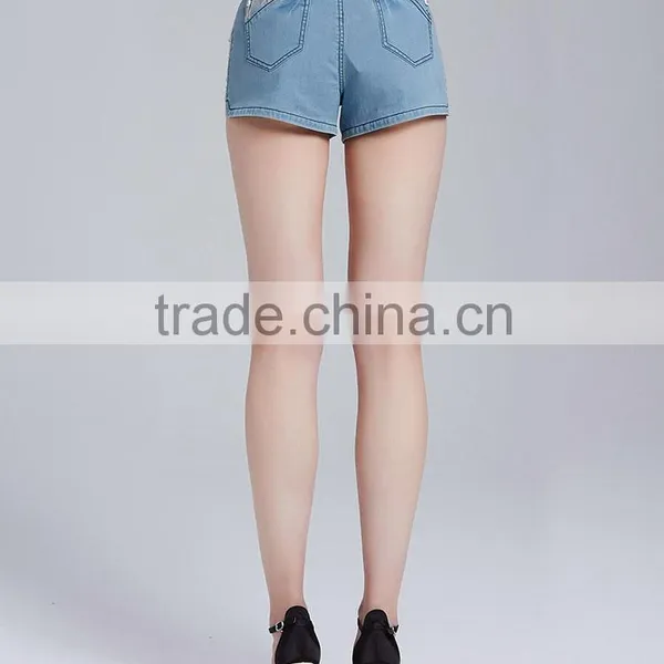 Guangzhou Clothing Wholesale Top Quality High Waist Women Summer Denim Shorts photo-5