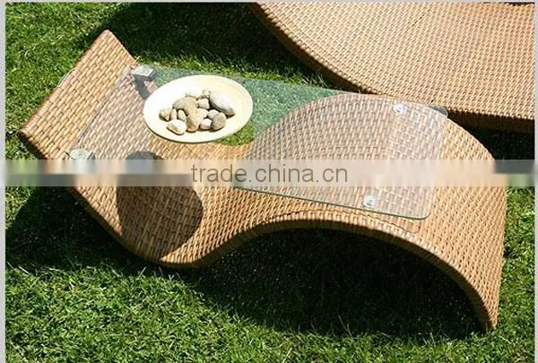 Modern Double Rattan Sun Lounge Wicker Outdoor Lounge Furniture