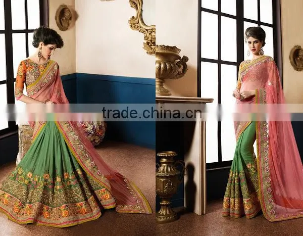Pink Silk On Net Saree