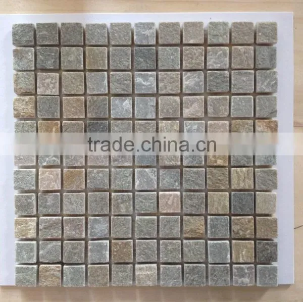 Natural Slate Garden Mosaic Tile Flooring photo-3