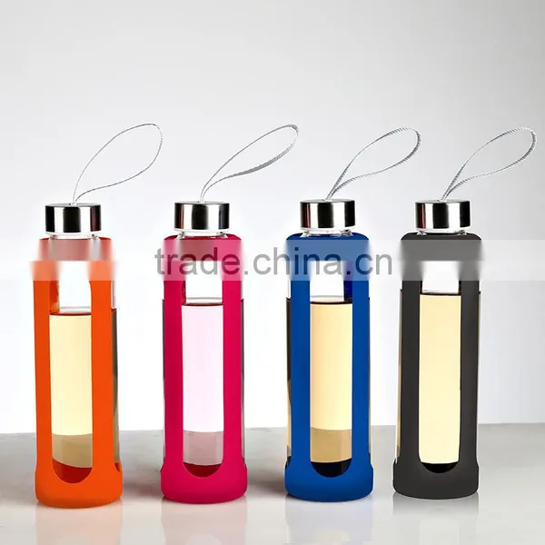 Portable High Borosilicate Glass Silicone Travel Bottles 500ml N6346 photo-2